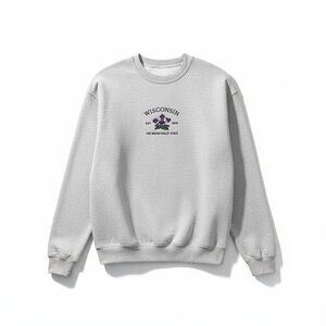 Wisconsin Wood Violet State Embroidered Crewneck Sweatshirt Medium